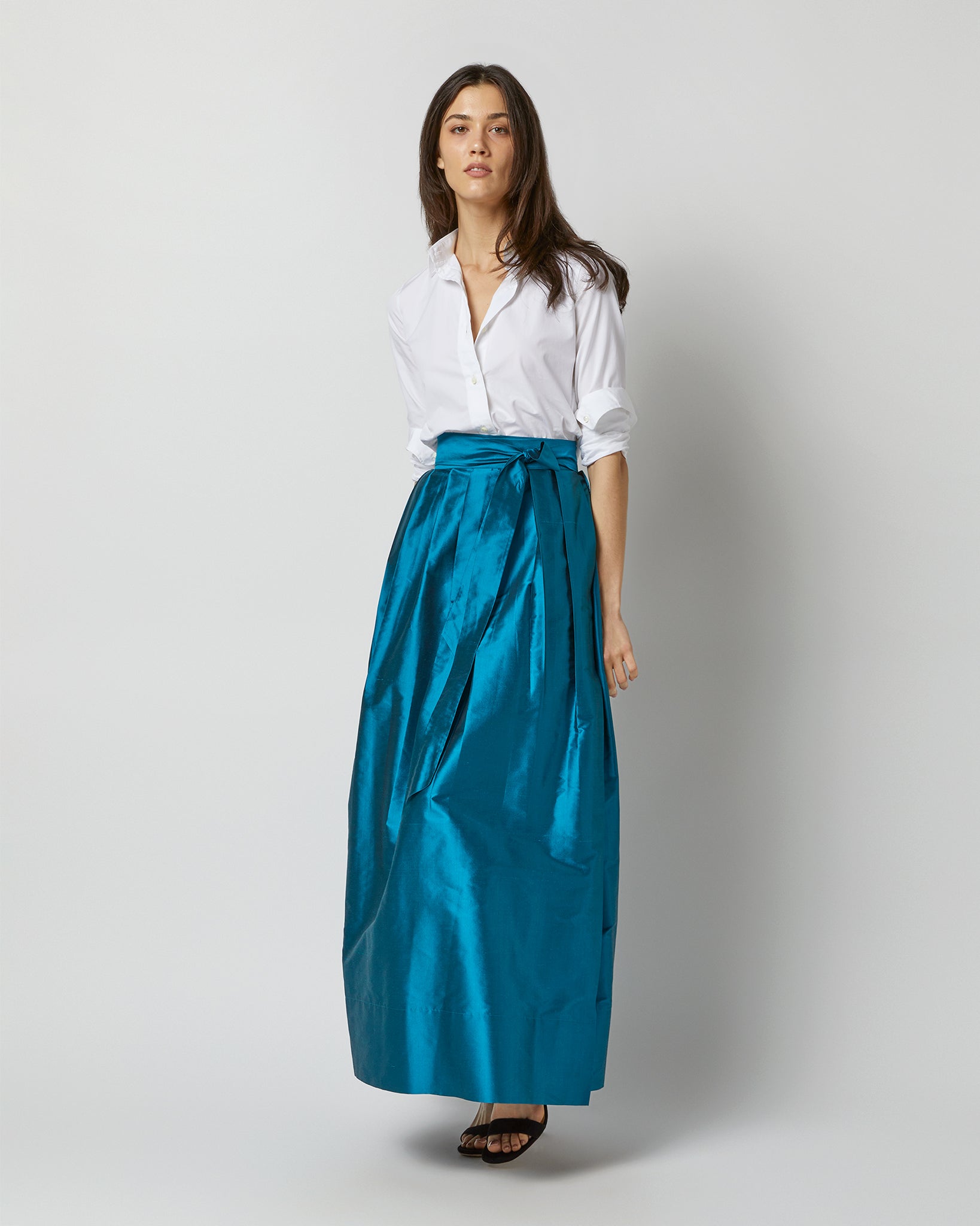 Pleated wrap hotsell maxi skirt