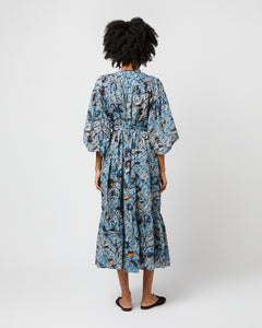 iona midi dress Ulla Johnson Iona Jacquard Knit Dress | Lapis | Size L