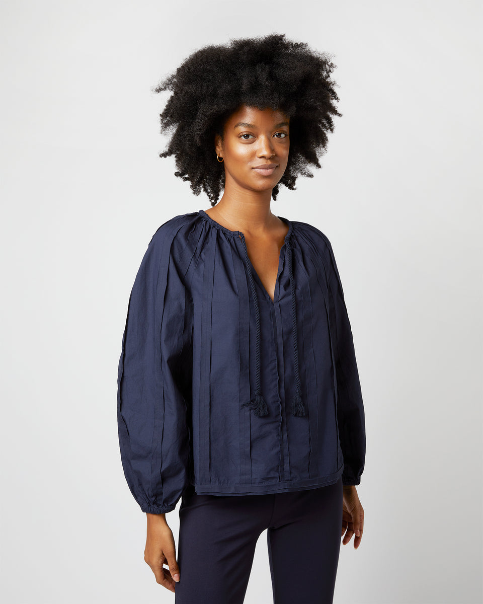 Juliette Blouse in Midnight | Shop Ann Mashburn