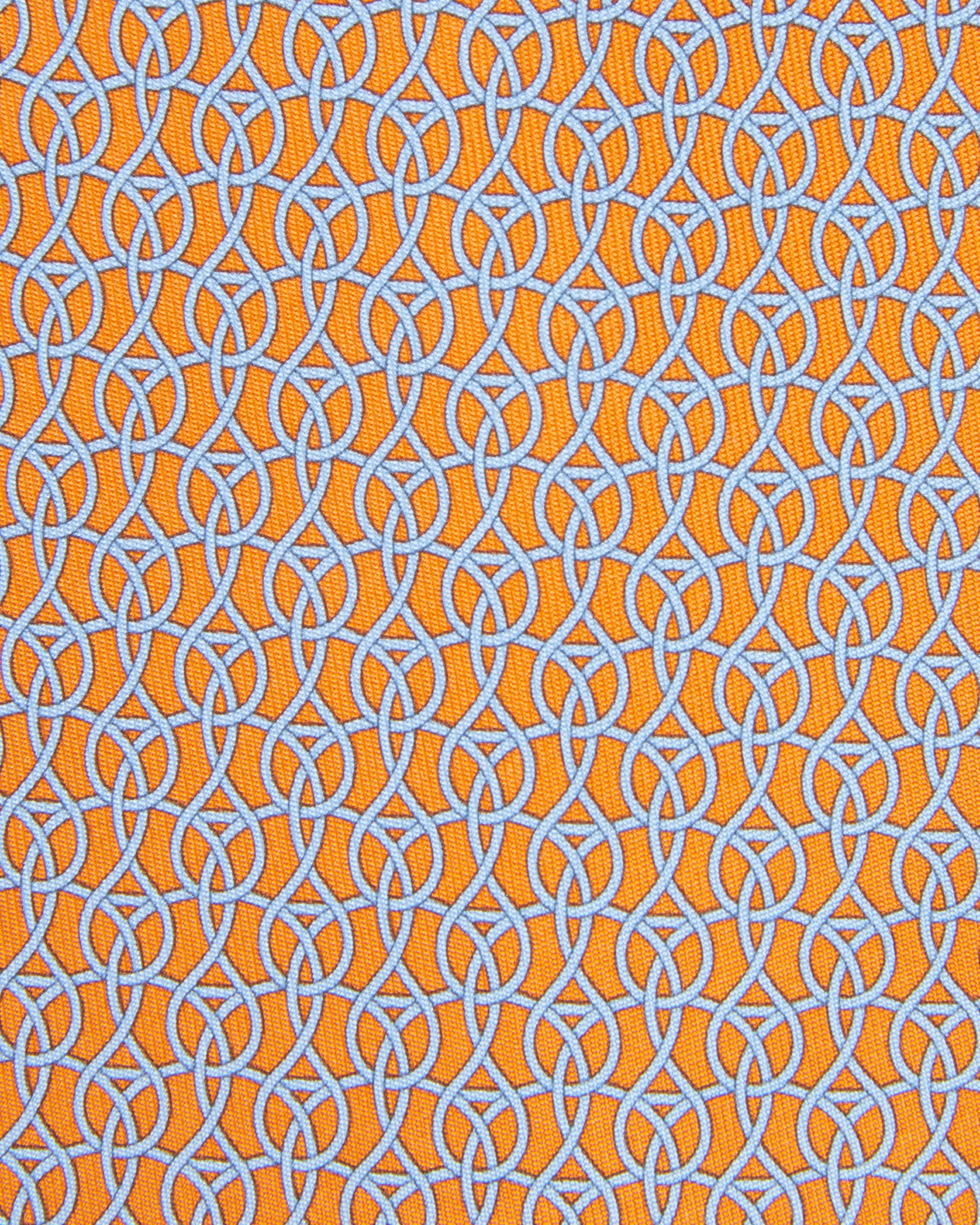 Silk Print Tie in Orange/Sky String