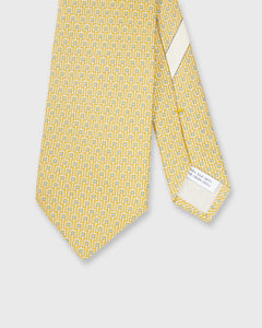 Silk Print Tie in Yellow/Sky Ladder