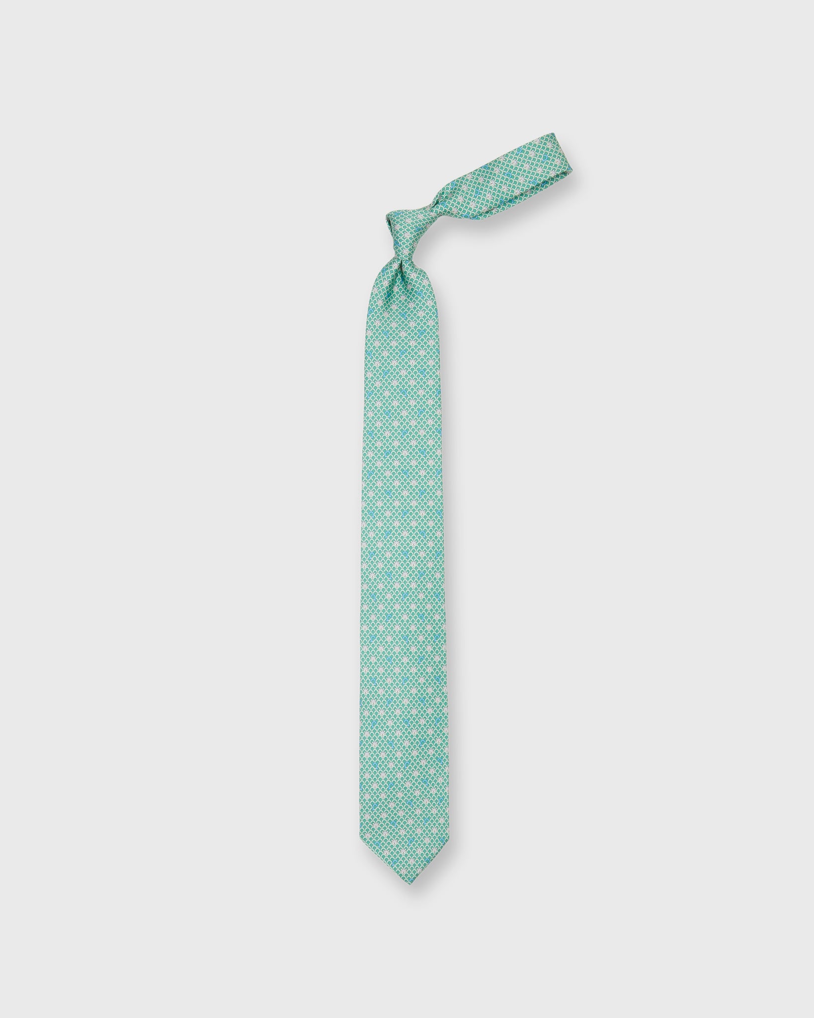 Silk Print Tie in Green Sox