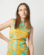 Load image into Gallery viewer, TGIF Dress in Va-Va Turquoise Faille
