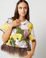 Load image into Gallery viewer, La Scala Tee in Big Flower Rose Jersey
