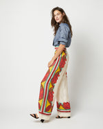 Load image into Gallery viewer, Palazzo Pant in Taormina Placée Ivory Twill Silk

