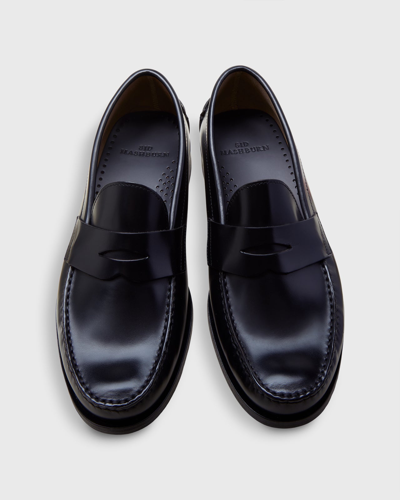 Handsewn Penny Loafer in Black Spazzolato Calf