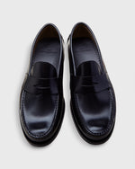 Load image into Gallery viewer, Handsewn Penny Loafer in Black Leather
