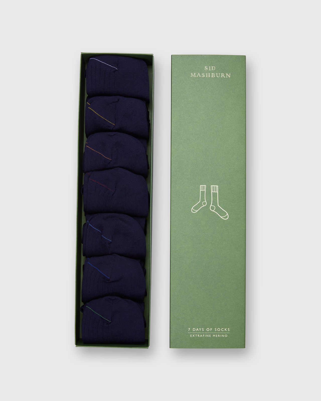 7-Day Sock Set, Trouser in Navy Wool