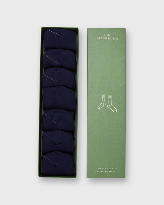 7-Day Sock Set, Trouser in Navy Wool