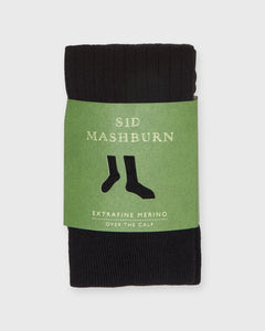 Over-The-Calf Dress Socks in Black Extra Fine Merino