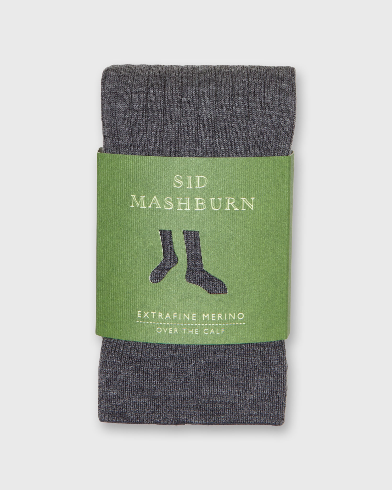 Over-The-Calf Dress Socks in Heather Grey Extra Fine Merino by Sid Mashburn Over-The-Calf Dress Socks in Heather Grey Extra Fine Merino by Sid Mashburn