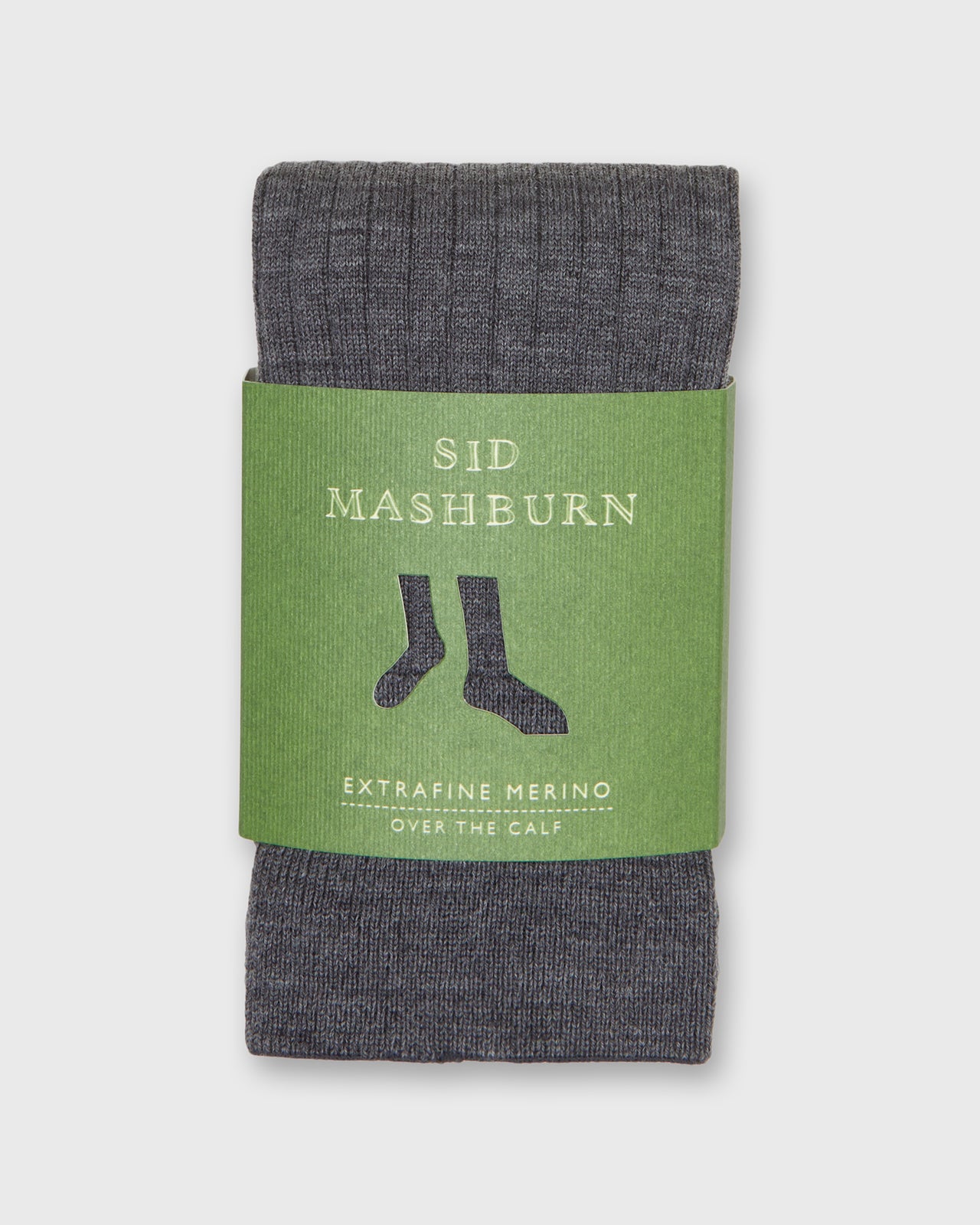 mens wool dress socks Over-The-Calf Dress Socks in Heather Grey Extra Fine Merino by Sid Mashburn