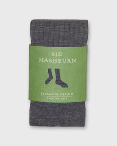 Over-The-Calf Dress Socks in Heather Grey Extra Fine Merino