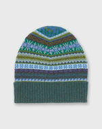 Load image into Gallery viewer, Fairisle Beanie in Cedar/Blue Multi Merino Wool
