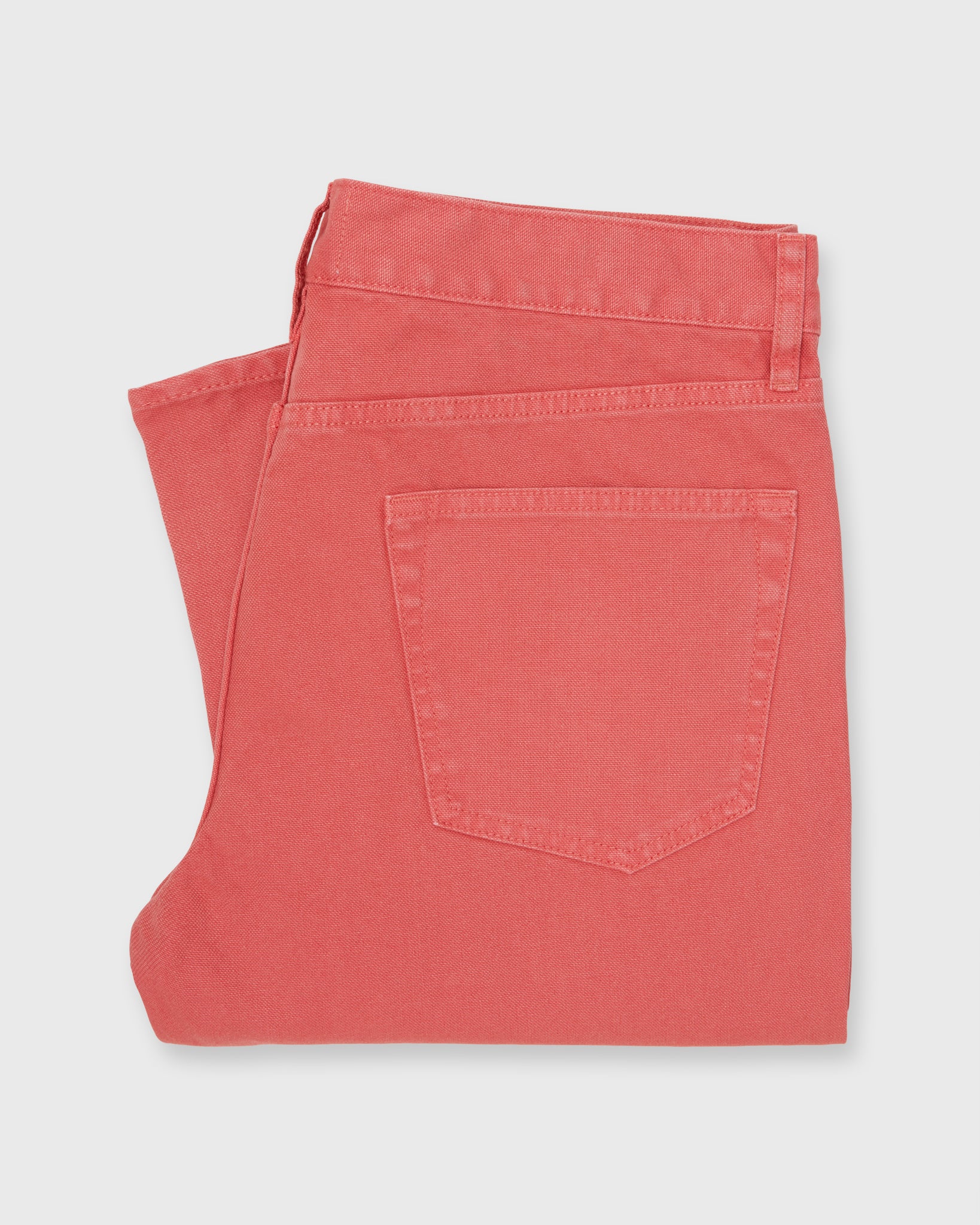 Slim Straight 5-Pocket Pant in Coral Canvas