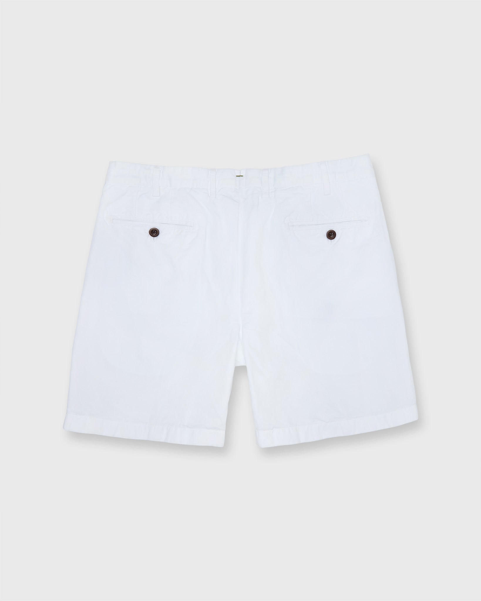Garment-Dyed Short in White Cotolino Twill