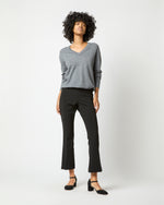 Load image into Gallery viewer, Faye Flare Cropped Pant in Black Cady
