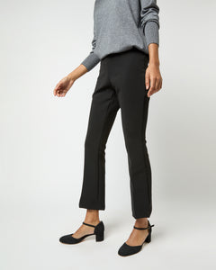Faye Flare Cropped Pant in Black Cady