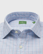 Load image into Gallery viewer, Spread Collar Sport Shirt in Blue/Orange/Olive Tattersall Cotolino
