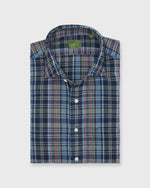 Load image into Gallery viewer, Spread Collar Sport Shirt in Navy/Blue/Green Madras
