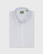 Load image into Gallery viewer, Short-Sleeved Button-Down Popover Sport Shirt in Sky/Coral/Orange Stripe Cotolino
