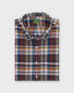 Load image into Gallery viewer, Button-Down Sport Shirt in Navy/Red/Mango Madras
