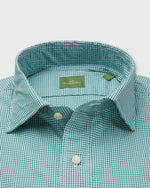 Load image into Gallery viewer, Spread Collar Sport Shirt in Kelly Micro Gingham Poplin
