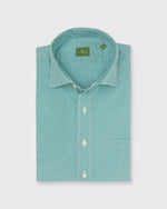 Load image into Gallery viewer, Spread Collar Sport Shirt in Kelly Micro Gingham Poplin
