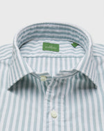 Load image into Gallery viewer, Spread Collar Sport Shirt in Seaglass Stripe Chambray
