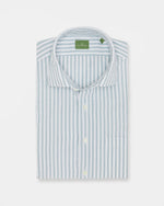 Load image into Gallery viewer, Spread Collar Sport Shirt in Seaglass Stripe Chambray
