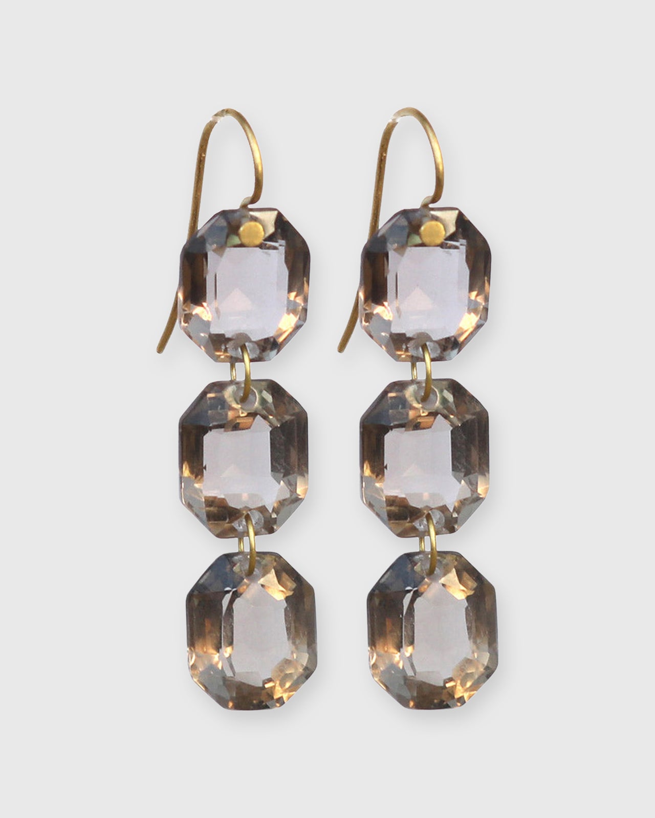 Small Spring Earrings in Smokey Quartz