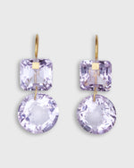 Load image into Gallery viewer, Small Square Incandescence Earrings in Amethyst
