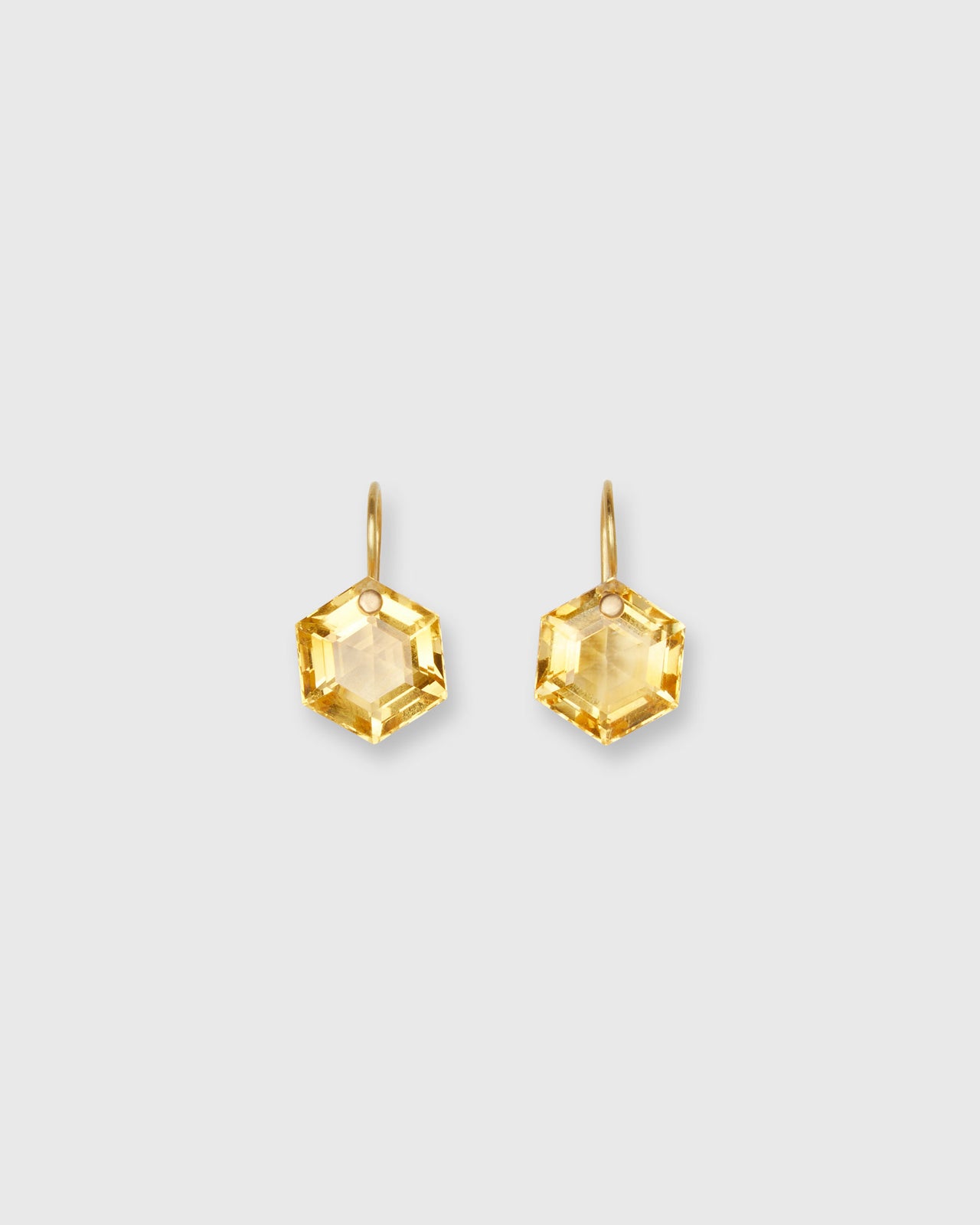 Hexagon Earrings in Citrine