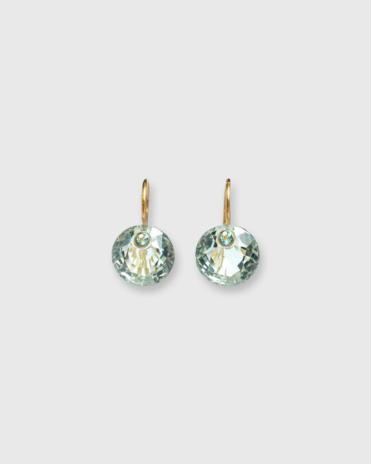 Small Round Gem Earrings in Green Quartz/Apatite