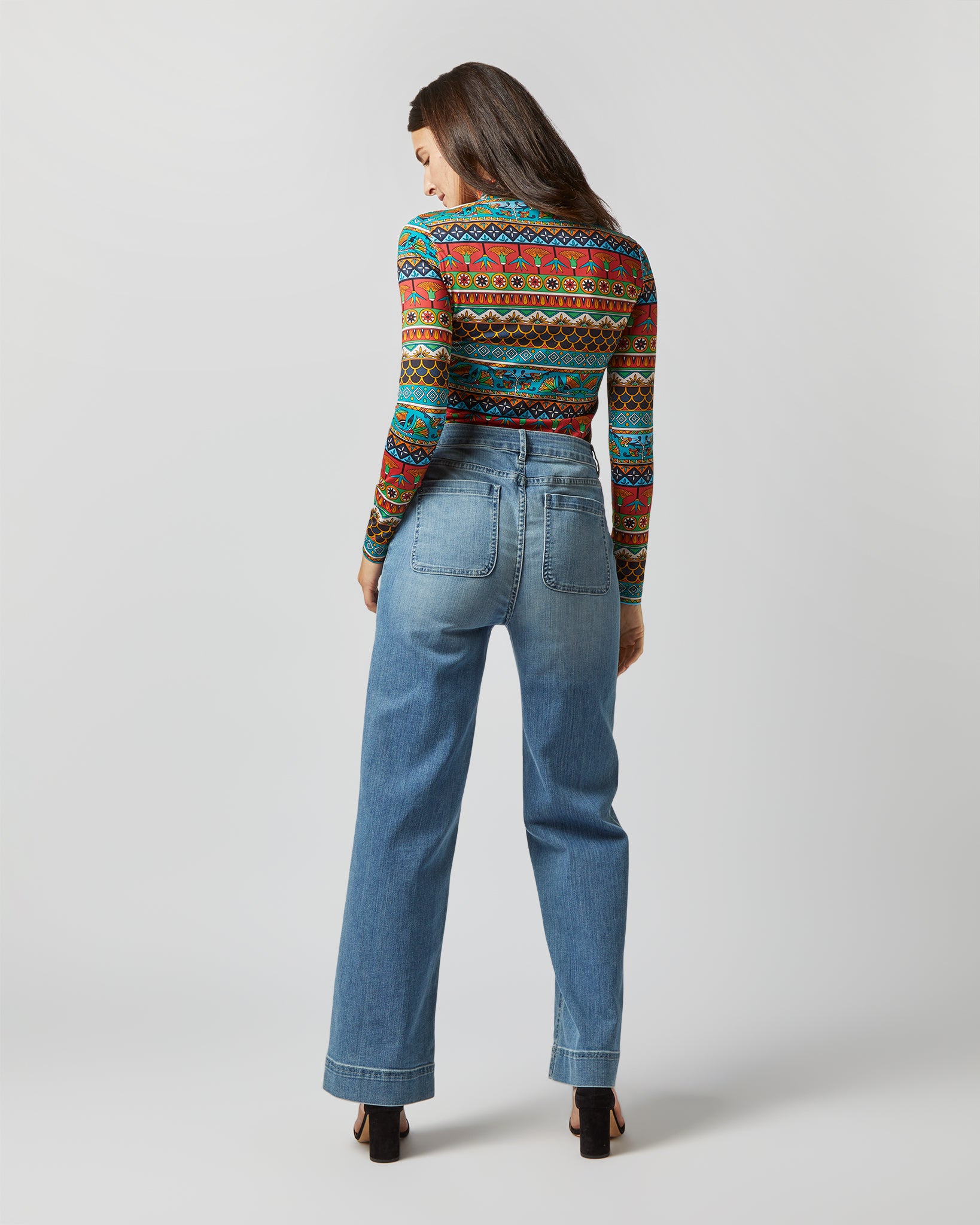Turtleneck in Giza Turquoise Skinny Jersey