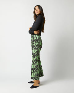 Hendrix Pant in Green Papyrus Heavy Stretch Cotton