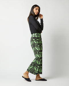 Hendrix Pant in Green Papyrus Heavy Stretch Cotton