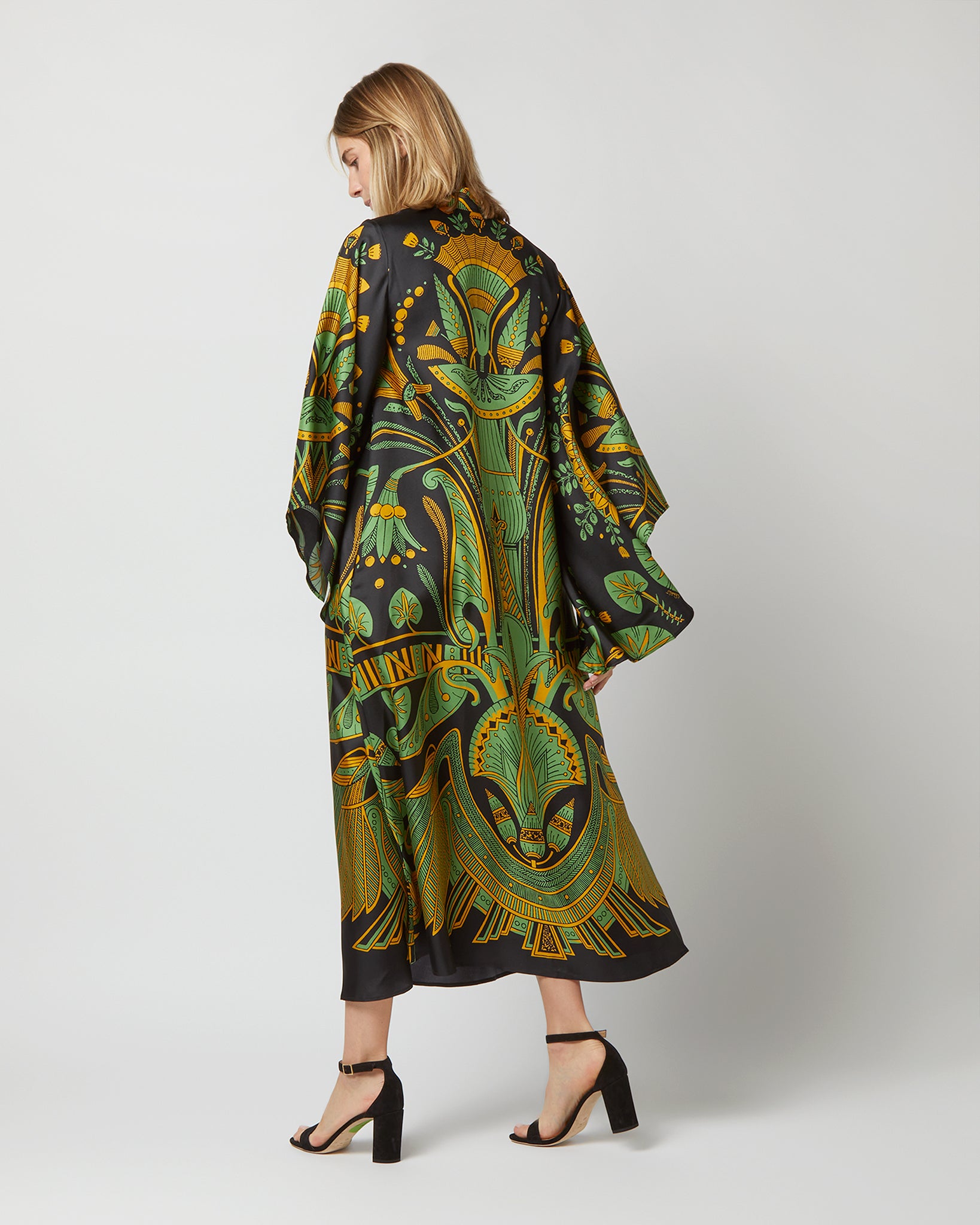 Magnifico Midi Dress in The Nile Placée Black Silk Twill