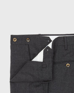 Dress Trouser in Charcoal Mini Houndstooth Wool