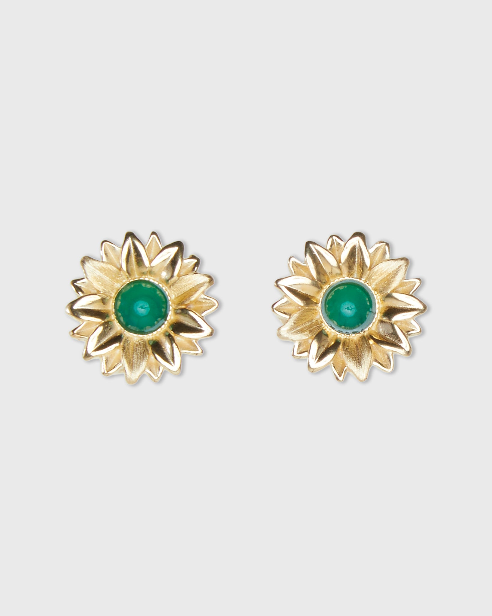 Limoncello Micro Earrings in Gold/Jade