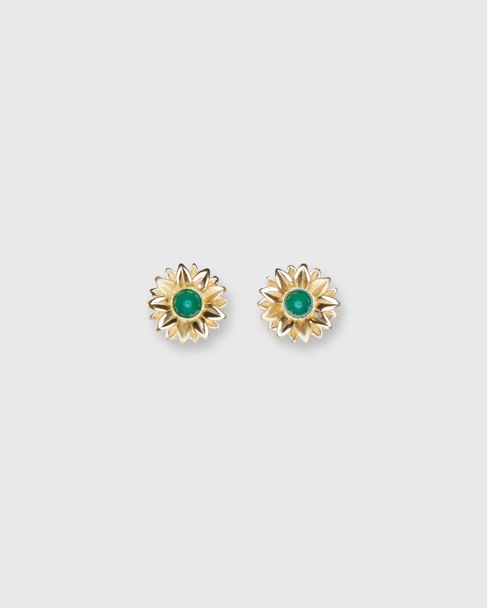 Limoncello Micro Earrings in Gold/Jade