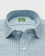 Load image into Gallery viewer, Spread Collar Sport Shirt in Sage/Peri Gingham Poplin

