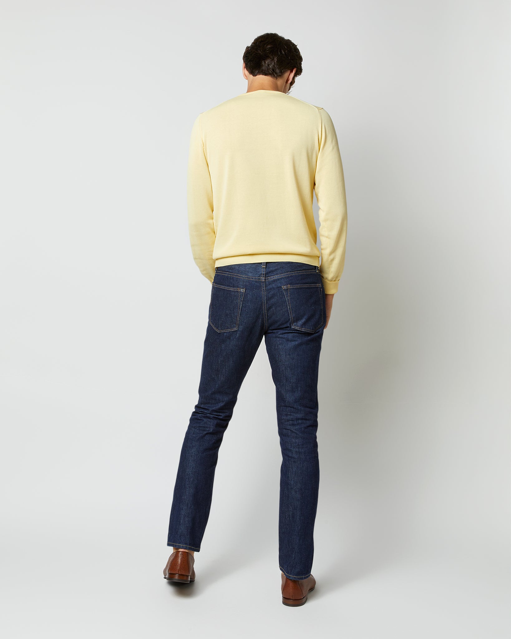 Crewneck Sweater in Lemon Cotton