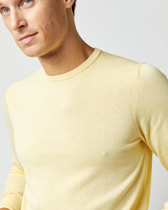 Crewneck Sweater in Lemon Cotton