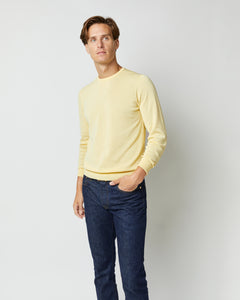 Crewneck Sweater in Lemon Cotton