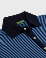 Load image into Gallery viewer, Rally Polo Sweater in Navy/Dutch Blue Stripe Cotton
