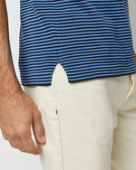 Load image into Gallery viewer, Rally Polo Sweater in Navy/Dutch Blue Stripe Cotton

