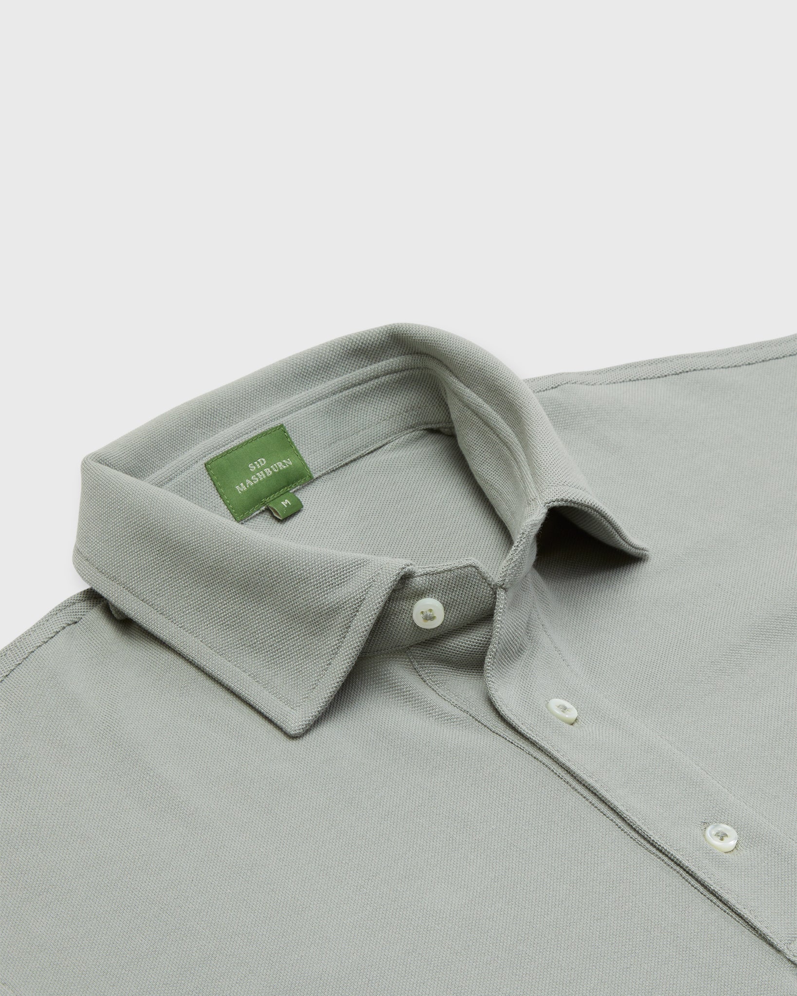 Short-Sleeved Polo in Sage Pima Pique
