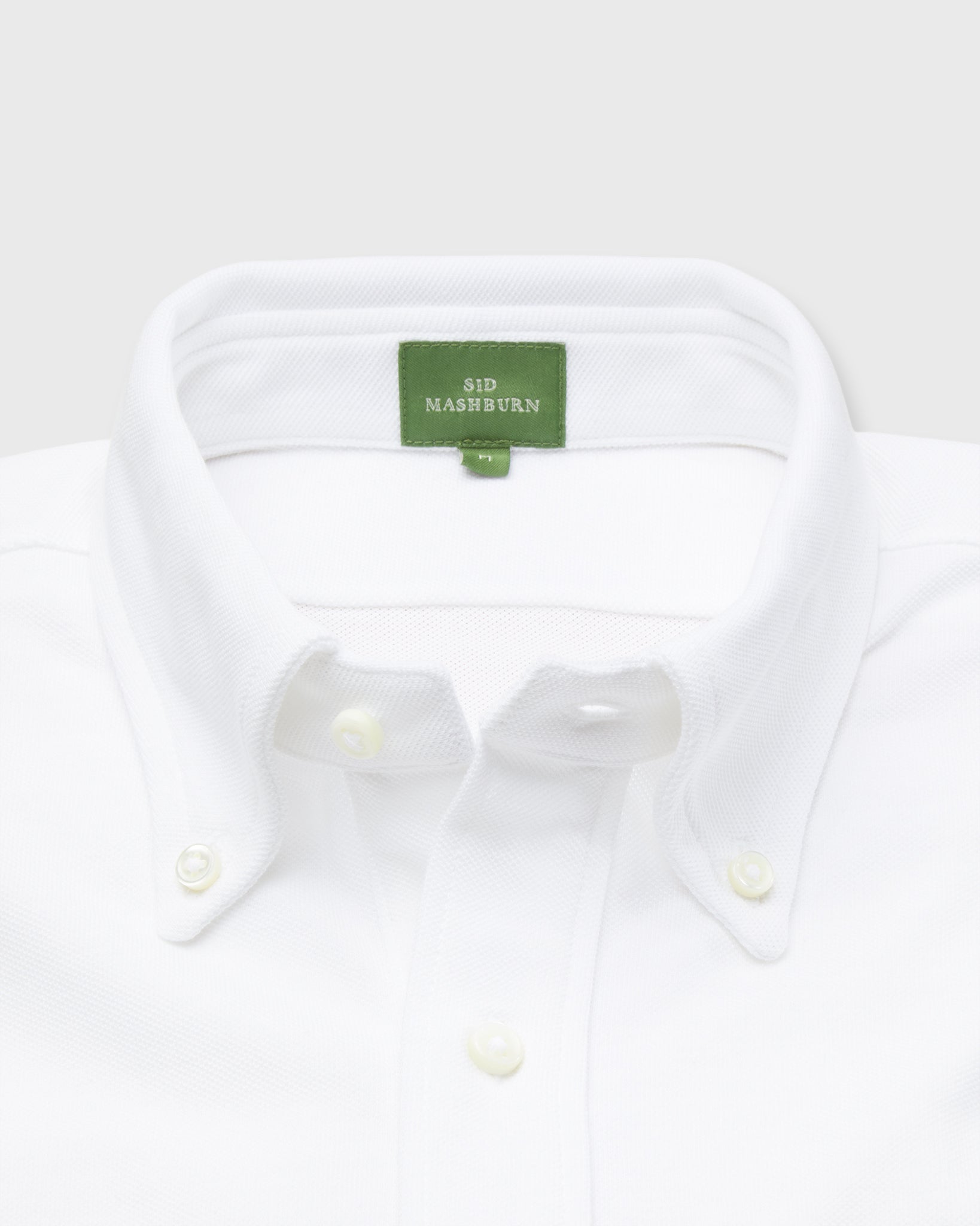 Knit Button-Down Popover Shirt in White Pima Pique