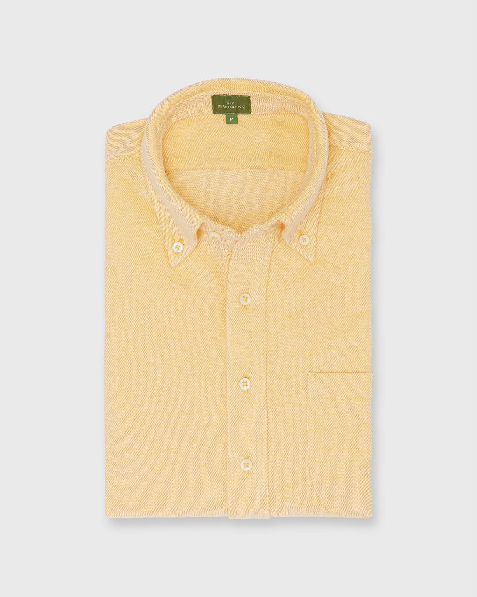 Knit Button-Down Popover Shirt in Mango Oxford Pima Pique